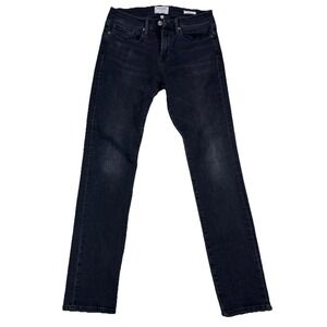 FRAME Denim L'Homme Black Wash 5 Pocket Logo Hardware Skinny Jeans Mens sz 30x32